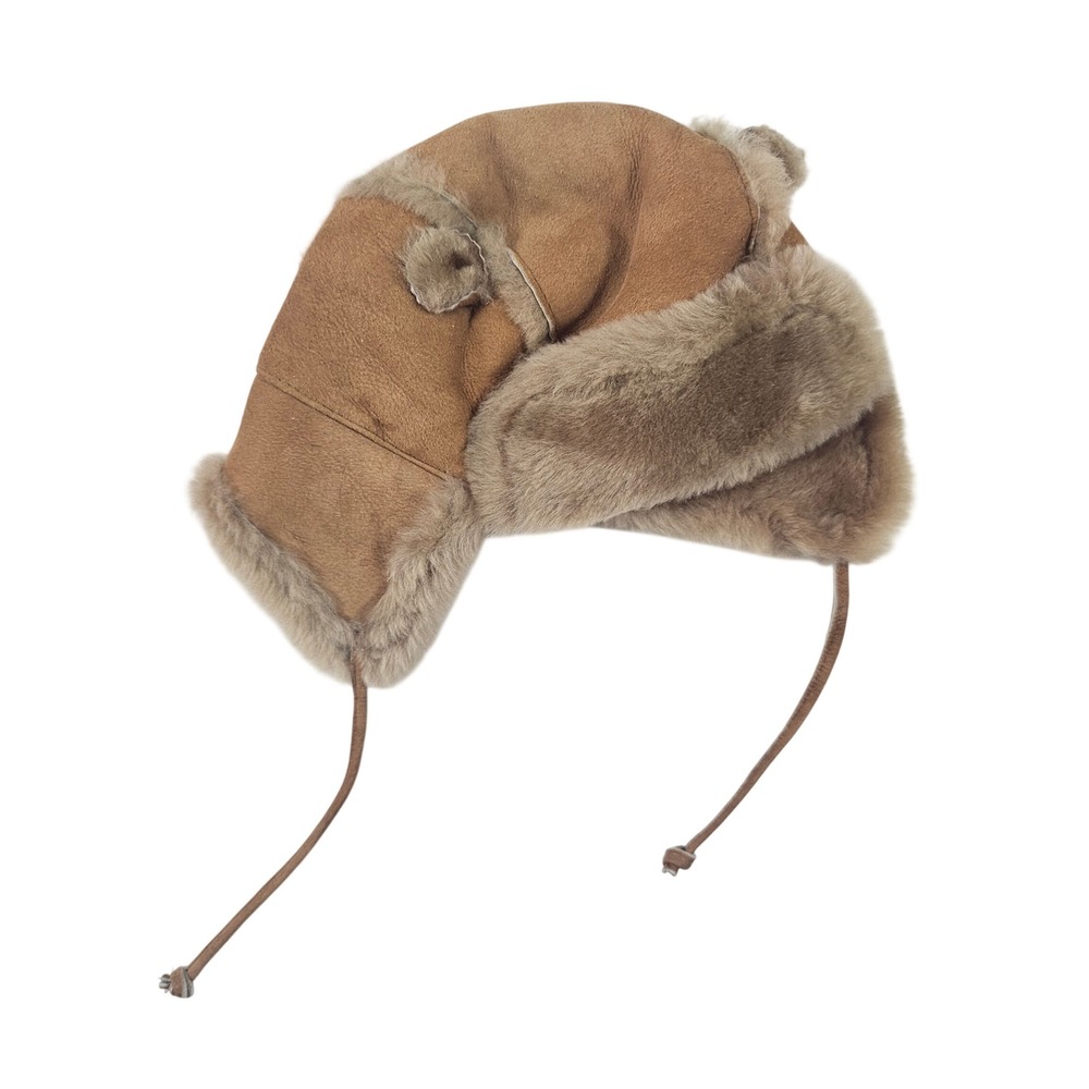 D.T. Collection France Shearling Lambskin Aviator Trapper Hat Tan XXXL XXX-Large